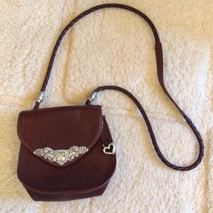 Vintage Western Brighton Crossbody Saddle Bag Purse Brand Charm Silver Hardware